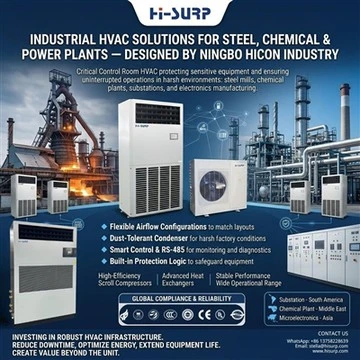 Penyelesaian HVAC Perindustrian Untuk Loji Keluli, Kimia & Tenaga — Direka Oleh Industri Ningbo Hicon